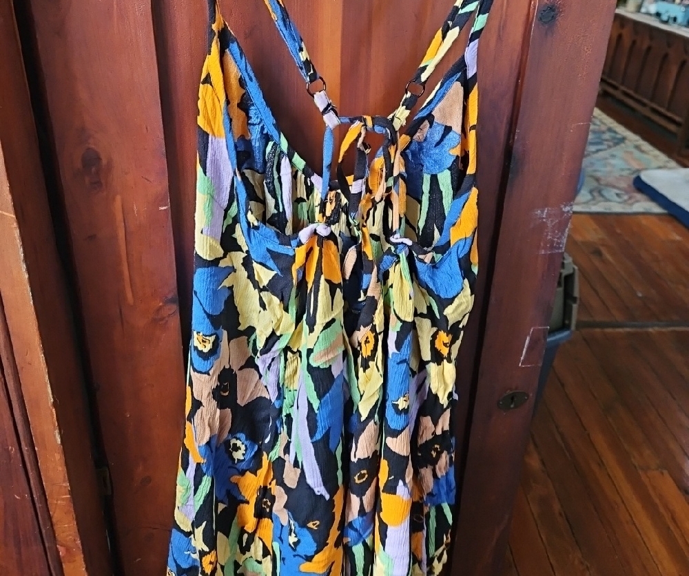 Roxy Floral Swim Coverup - Orange, Blue, Pink